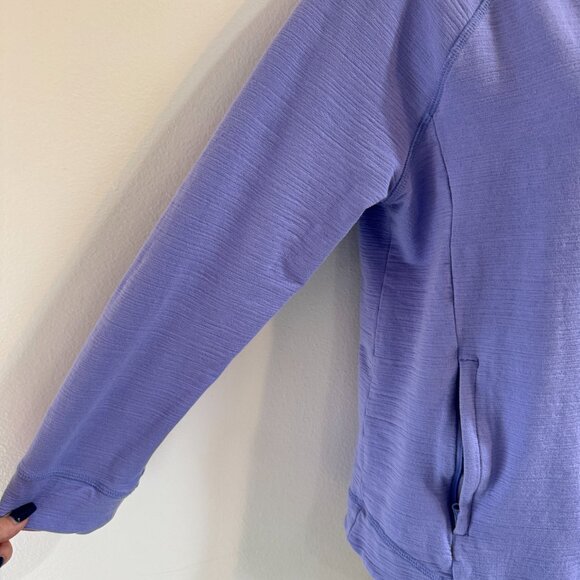 T by Talbots Sweashirt Track Jacket LP Petite Purple Zip Front Pockets UPF 50 - Picture 5 of 10